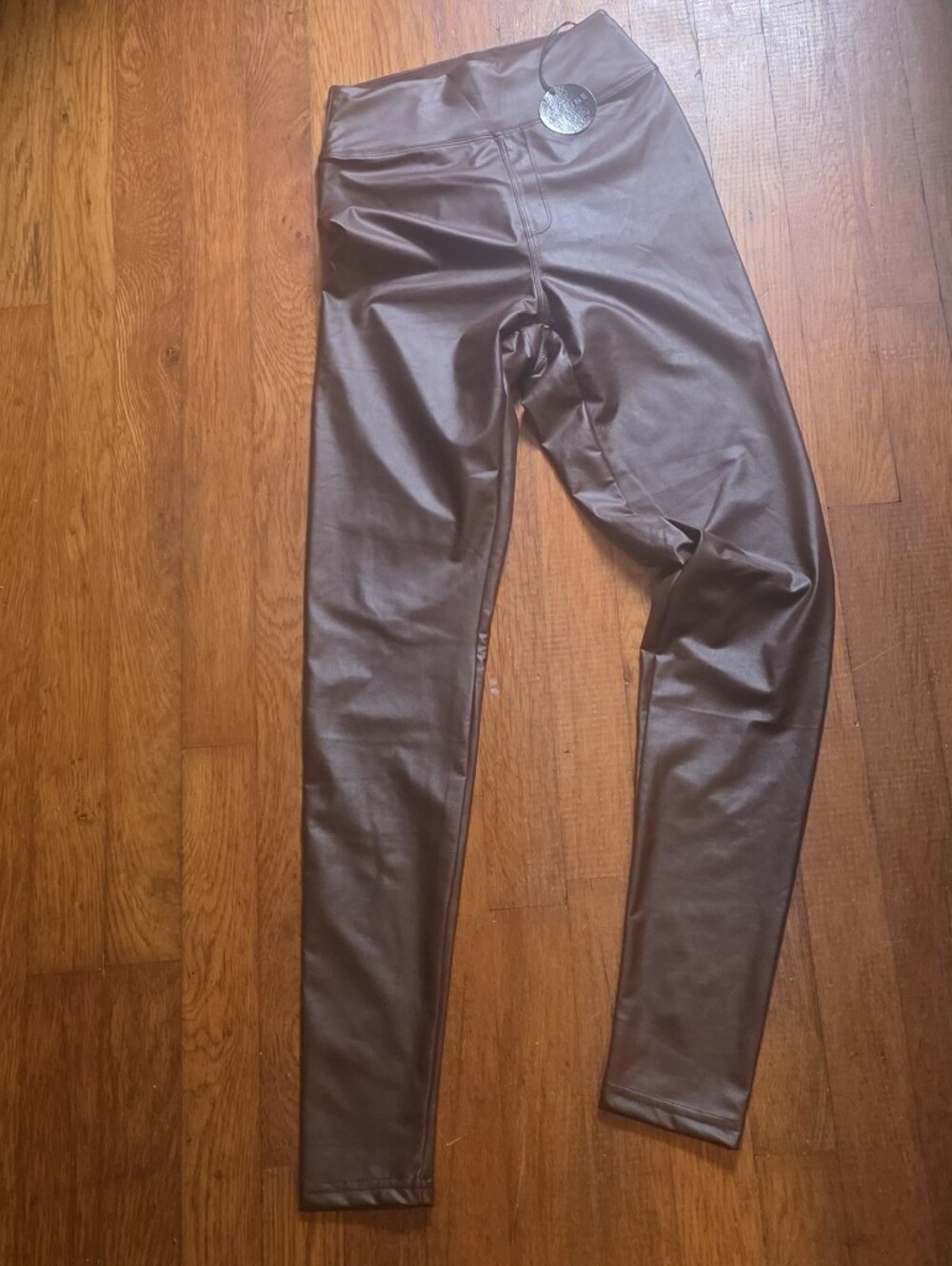 Faux Leather Leggings in Brown - Women